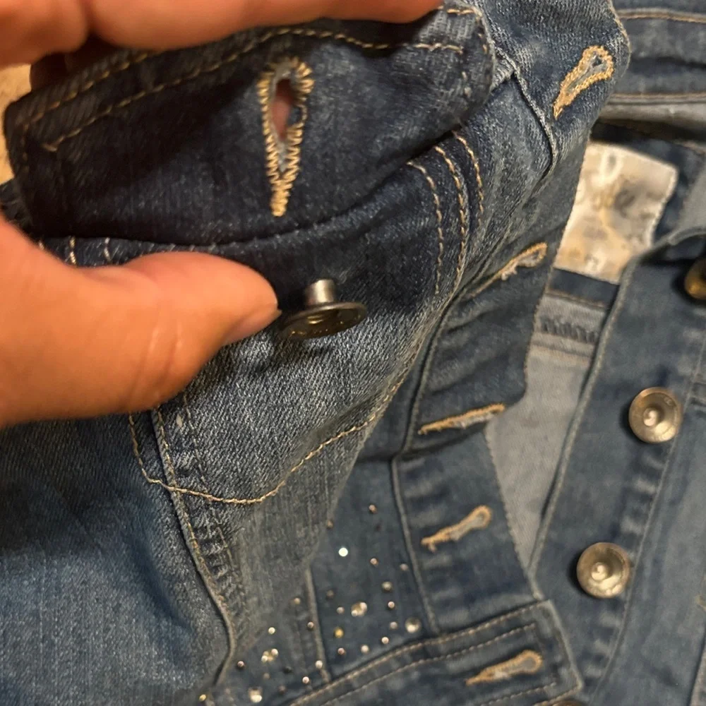Justice Blue Denim Vest with Sparkling Accents (AB2)
